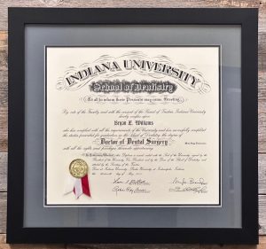 Indiana University School of Dentistry: Doctor of Dental Surgery degree (Valedictorian)